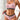 HEART PRINT LINGERIE SET PINK KNIT FABRIC