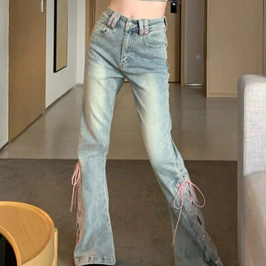 High Waist Slim Flare Pants Women Casual Vintage