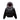HOODED LONG SLEEVE BLACK LEATHER BOMBER JACKET WITH FUR-TRIMMED HOOD