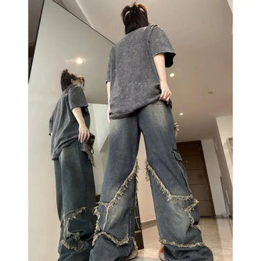 Jeans Waist American Street Wide Leg Pants Fashion