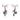 KITTEN EARRINGS PINK BOW HEART-SHAPED GEMSTONES