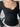 LACE-TRIMMED BLACK KNIT TOP WITH LONG SLEEVES AND DELICATE LACE TRIM