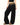 LEOPARD-ACCENT DOUBLE-LAYER WAIST HIGH-WAISTED BLACK JEANS