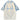 LIGHT BLUE ALPHABET MOTIFS CASUAL SHIRT LOOSE FIT