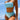 LIGHT BLUE RUCHED BIKINI SWIMSUIT SPLIT HIGH-STRETCH KNIT