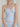 LIGHT BLUE STRIPED HALTER TOP WITH DELICATE LACE EMBELLISHED DETAILS