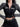 LONG SLEEVE CROP ZIP-UP TOP IN BLACK AND GRAY