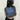LONG-SLEEVED CROP TOP WITH 90S VINTAGE EMBROIDERY IN BLUE AND GRAY