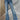 LOW-RISE FLARE JEANS IN BLUE - Y2K LOW WAIST DENIM - M - Sweetheart Supplies