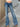 LOW-RISE FLARE JEANS IN BLUE - Y2K LOW WAIST DENIM - M - Sweetheart Supplies