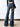 LOW-RISE FLARED JEANS WITH BLAUE WASCHUNG FLARED DESIGN - Sweetheart Supplies