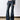 LOW-RISE FLARED JEANS WITH BLAUE WASCHUNG FLARED DESIGN - Blue / S - Sweetheart Supplies