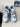 LOW-TOP SNEAKERS BLUE AND WHITE ROUND TOE SHOE SP230818IWDN