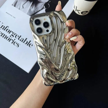 Luxury Heat Dissipation Hollow Water Ripple Plating Phone Case