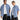 MATCHING BLUE PLAID LAPEL COLLAR SHIRTS PAIR