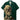 MEN'S SINGLE BREASTED GREEN SHIRT WITH SKULL GRAPHIC AND SLIGHT STRETCH