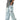 MID WAIST DISTRESSED CARGO JEANS IN LIGHT WASH COTTON BLEND