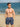 NAVY AND WHITE STRIPED SWIM TRUNKS COMFORTABLE FIT RECOMMENDED