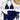 NAVY BIKINI SET SARONG ELEGANT HALTER NECK ELASTANE FABRIC