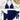 NAVY BIKINI SET SARONG ELEGANT HALTER NECK ELASTANE FABRIC