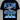 NAVY BLUE CREW NECK T-SHIRT WITH GEOMETRIC PATTERN