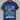 NAVY BLUE CREW NECK T-SHIRT WITH GEOMETRIC PATTERN