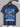 NAVY BLUE CREW NECK T-SHIRT WITH GEOMETRIC PATTERN