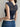 NAVY BLUE LACE TOP SHORT SLEEVE TEE LOOSE FIT