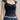 NAVY BLUE LACE TOP SHORT SLEEVE TEE LOOSE FIT