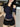 NAVY BLUE OFF-THE-SHOULDER TOP AND BLACK SHORTS IRREGULAR SHOULDER DESIGN