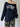 NAVY BLUE ONE-SHOULDER LONG-SLEEVE SHIRT FOR TRENDY RETRO STREET STYLE