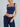NAVY BLUE SQUARE-NECK CROP TOP - BLUE Y2K SQUARE STYLE