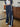 NAVY BLUE SWEATPANTS WITH WHITE STRIPES - RETRO GIRLS LOOSE FIT