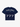NAVY BLUE V-NECK KNIT SHIRT WITH WHITE LOGO OVERSIZED DROPPED SHOULDER