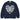 NAVY HEART SKELETON ZIP-UP SWEATER WITH STRIKING SKELETON GRAPHIC