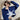 NAVY KNIT CROPPED HOODIE WITH STAR DESIGN FOR WOMEN