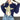 NAVY KNIT CROPPED HOODIE WITH STAR DESIGN FOR WOMEN