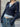 NAVY RIBBED BUTTON-UP SHIRT LONG SLEEVE SLIM FIT CASUAL