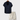 NAVY SHORT-SLEEVED SHIRT AND BEIGE SHORTS SET