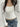NO CHEST NO COLLAR SQUARE NECK TOP WITH CONTRAST LACE Y2K STYLE