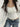 NO CHEST NO COLLAR SQUARE NECK TOP WITH CONTRAST LACE Y2K STYLE
