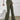 OLIVE GREEN RIBBED KNIT FLARE PANTS HIGH WAIST TROUSERS
