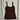 OLIVE GREEN TANK TOP WITH BROWN TRIM ELASTANE FABRIC