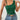 ONE-SHOULDER BODYSUIT IN GREEN - SOLID COLOR ASYMMETRICAL CAMI