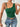 ONE-SHOULDER BODYSUIT IN GREEN - SOLID COLOR ASYMMETRICAL CAMI