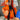 ORANGE HOODED SWEATSHIRT WITH ALPHABET PRINT Y2K STYLE