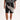 PATCHWORK SHORTS BLACK GRAY LOOSE FIT COTTON