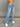 PATTERNED BLUE JEANS HIGH RISE BOYFRIEND CHIC FRINGE DESIGN
