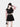 PINK AND BLACK VARSITY JACKET AND PLEATED SKIRT SET