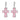 PINK GOTH CROSS EARRINGS ZINC ALLOY PAIR